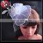 Handmade Women Hair Clip Accessory Wedding Fascinator Veil Pillbox Hat Feather