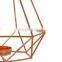 Rhombic Rose gold iron wire candle lantern,metal candle lantern