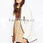 Guangzhou Women Clothes Factory Manufactuer 2015 Faux Shearling Coats with Contrast Collar