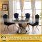 marble round rotating dining table set