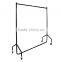 MonsterShop 5ft Clothes Rail Garment Display Rack, Black, 150cm x 150cm x 45cm