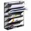 2017 amazon popular design black metal mesh Wall Mount Literature Paper Magazine File Holder