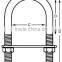 413SS Ladder Vertical Life Line System Safety High Quality High Strength Stainless AISI Round Bend U Bolts