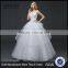 Cream Sleeveless A-line Tiered Wedding Dress Beaded Corchet Cut Out Back Crisscross Bride Grown