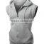 OEM new design cotton plain wholesale sleeveless hoodie women vest with pocket