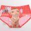 2017 Latest Personalized Your Own Brand Logo Design 95% Cotton 5% Spandex Private Label Band Cute Cartoon Lady Underwear Briefs