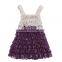 Cream Top Plum Bottom Lace Petti Dress Girl Dress