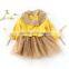 B22640A Autumn new fashion girls bow tie ribbon gauze long sleeves dress