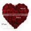 YR092 Valentine's Day Gift Funny Red Heart Shape Rex Rabbit Fur Pillow With Flowers