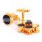 Round enamel cufflinks and studs sets metal studs for clothing