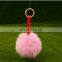 Promotional Charm Fluffy fox fur ball pom poms Accessories plush keychain car keyring Bag Purse Pendant Heart shape