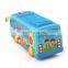 Plastic toy car electric school bus with steering wheel
