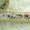 2015 newest ab color colorful crystal bead chain trim with glue for garments/shoes
