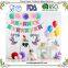 Ningbo PartyKing Amazon Hot 1Set Happy Birthday Black Non-wovens Flags Garland Floral Bunting Banners Letter Garlands Baby Kids Birthday