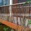 Antique Rusty Red Corten Steel Cross Line Bridge For Garden Decor