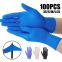 Blue Nitrile Disposable Gloves Powder Free (Non Latex) medical- pack of 100 Pieces gloves Anti-skid anti-acid gloves US Stock