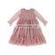 Beautiful Girl Dresses ruffled dot lace flower long Sleeve Children Girl Dress Wholesale Children Cute Kids