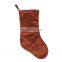 Wholesale Decorative Faux Burn Out Paisley Mazarine Christmas Socking for Christmas
