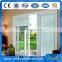 White frame office sliding glass window with build in blind
