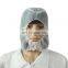 Hooded Polypropylene Non Woven Pp Disposable Bouffant Caps Hair Net Beard Covering For Food Industrial Service