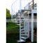 Aluminum/stainless steel round spine indoor wood tread stairs