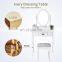 Vanity Table Makeup Table Set Dressing Table with Stool and Oval Mirror White Makeup Dresser with Mirror