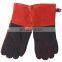 Red Back Black Palm Welder Gloves BBQ Cow Split Leather Work Glove