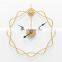 2022 Drop Ship 50CM Creative European Luxury Iron Prismatic Mute Gold Wall Clocks For Home Decor