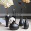 Factory Direct Supply Art Handmade Black White Water Shape Simple Porcelain Ceramic Modern Vase Pot Home Room Decoration