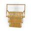 Outdoor Bamboo Wood Picnic Camping Rack Portable With Handle Japanese-style Folding Three-layer Storage Rack