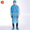 Unisex Non Woven men Disposable blue Lab Coats With Collar For Clean-room