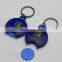 Customized Kerying Plastic Trolley Euro Coin Holder Keychain