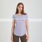 Wholesale Workout Breathable Quick Dry Short Sleeve Yoga Gym Shirt Sexy Twist Hollow Out Running Sports Active Wear For Women