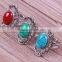 Fashion rhodium silver jewelry big ring with turquoise stone indian ring