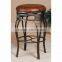 backless swivel bar stool with brown faux leather seat finis iron leather stool manufacture / cheap metal stool with leather top