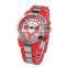 FT1323_RD Cheapest colorful PC band two tone Japan movement stainless steel watch