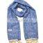 Hot Selling Star Printed Tassel Lace Brim Sewed Boys Girls Kids Linen Cotton Scarf