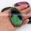 JF6901 Fashion beautiful crystal paved 2 double colours agate slice pendants