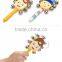safety 6 months child girl smile and 9 small bells smooth handle cartoon music toy mini wooden hand bell musical instruments