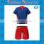 Red and blue color rugby uniform design China manufacturer