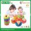 Flower shape set of columns educational cognitive wooden toy