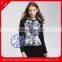 Custom space cotton womens printed pullover raglan sleeve sweatshirts wholesale