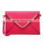 Fashion Leather Envelope Clutch with Drop-in Chain Shoulder Strap