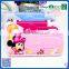 New arrival 2 layers pink plastic pencil box with scissors