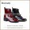 Made in china safety bright oil patent leather ankle boots shoes without lace