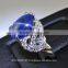 13x10 MM Blue Star Sapphire Ring Lab-Created Sterling Silver 92.5 Size 6.75