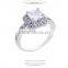 Glittering Austrian Crystal Rings 18k White Gold Gp Zircon Ring