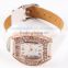 Fashion elegance woman watch with leather band