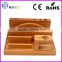 Multifunctional Bamboo Cell Phone Stand Bamboo Charging Stand Cradle with Pen Holder for All Versions