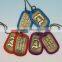 Metal dog tag necklace with muffler in manufactory